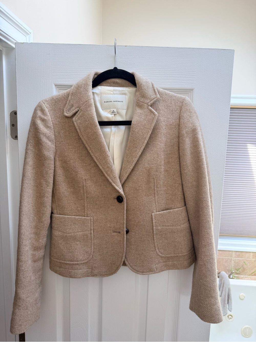 Banana Republic Tan Wool-Blend Tailored Blazer